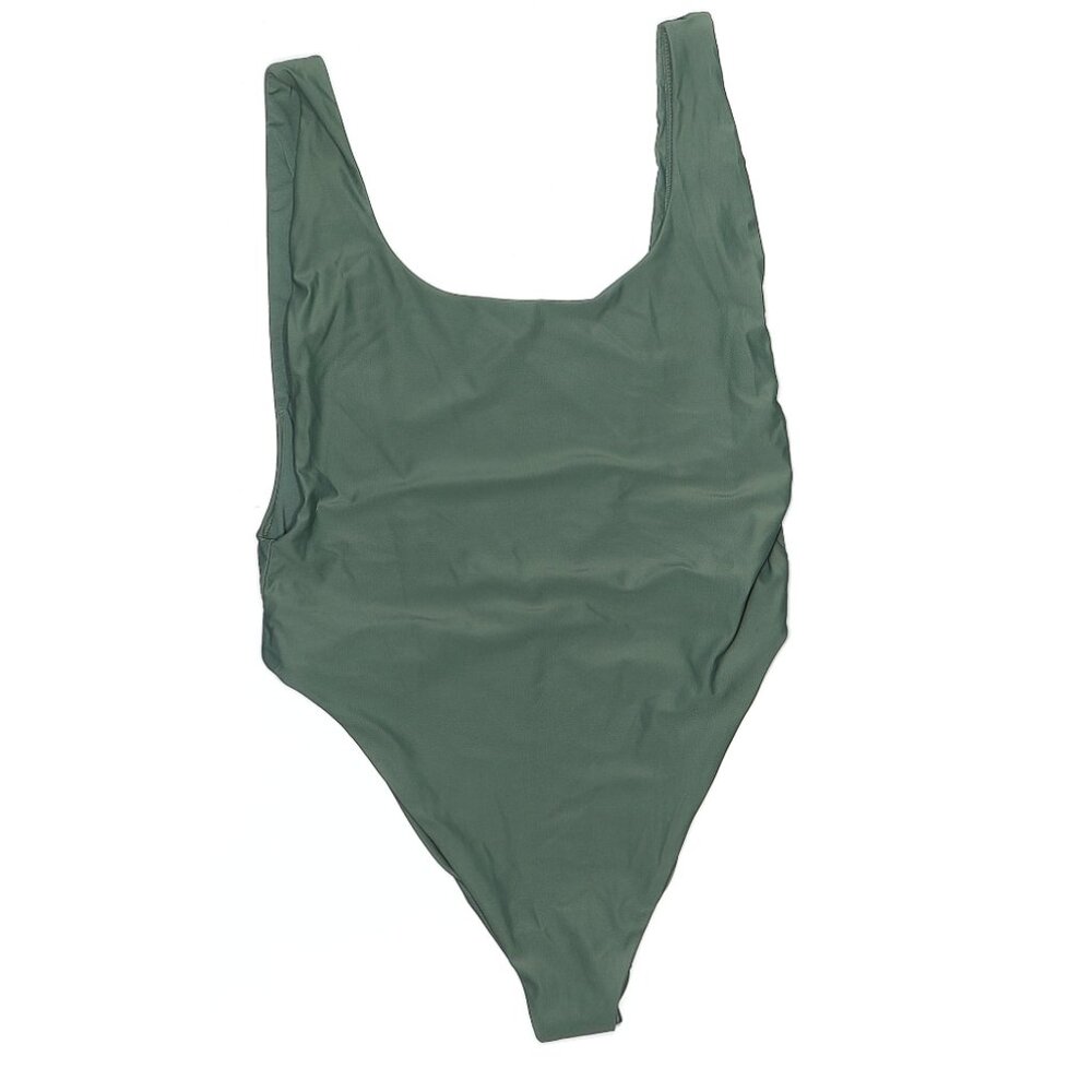 Aerie Solid Green One Piece Swimsuit